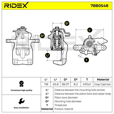 Zacisk Hamulcowy RIDEX 78B0548 78B0548 - foto 6