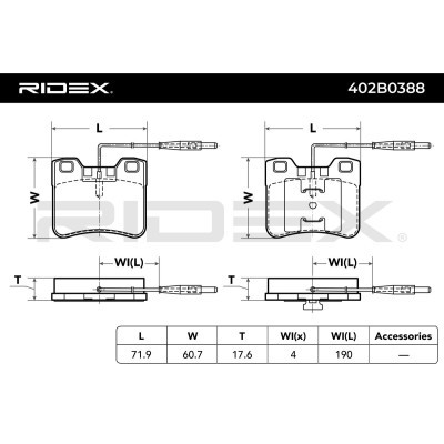 Klocki hamulcowe RIDEX 402B0388 402B0388 - foto 7
