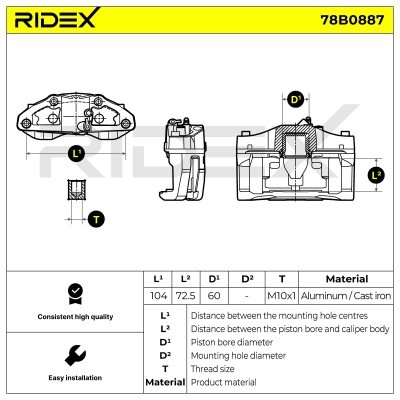 Zacisk Hamulcowy RIDEX 78B0887 78B0887 - foto 7