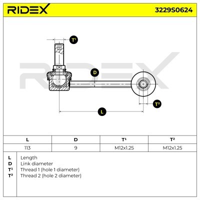 Łącznik Stabilizatora RIDEX 3229S0624 3229S0624 - foto 5