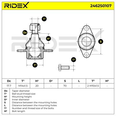 Sworzeń wahacza RIDEX 2462S0107 2462S0107 - foto 5