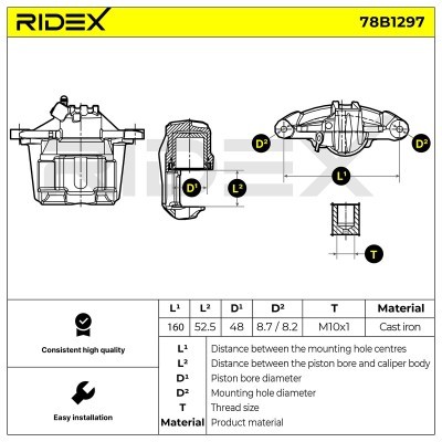 Zacisk Hamulcowy RIDEX 78B1297 78B1297 - foto 6