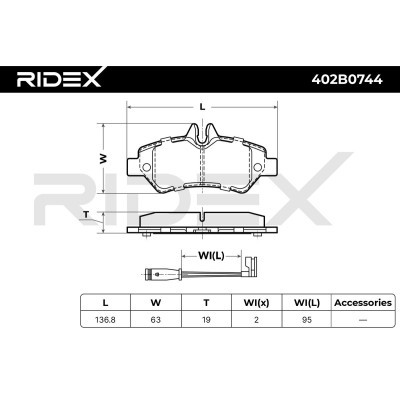 Klocki hamulcowe RIDEX 402B0744 402B0744 - foto 7