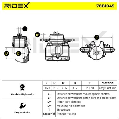 Zacisk Hamulcowy RIDEX 78B1045 78B1045 - foto 5