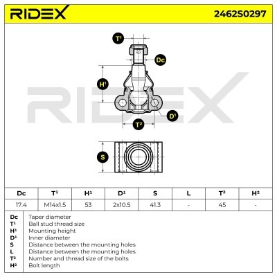 Sworzeń wahacza RIDEX 2462S0297 2462S0297 - foto 5