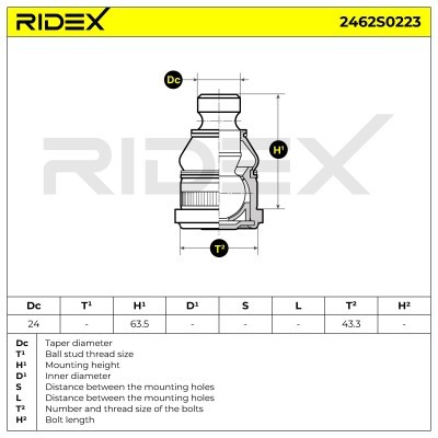 Sworzeń wahacza RIDEX 2462S0223 2462S0223 - foto 5