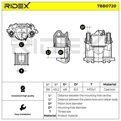 Zacisk Hamulcowy RIDEX 78B0720 78B0720 - foto 3