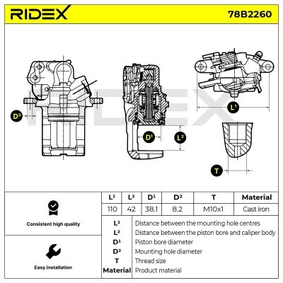 Zacisk Hamulcowy RIDEX 78B2260 78B2260 - foto 3