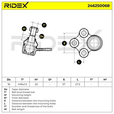 Sworzeń wahacza RIDEX 2462S0068 2462S0068 - foto 5