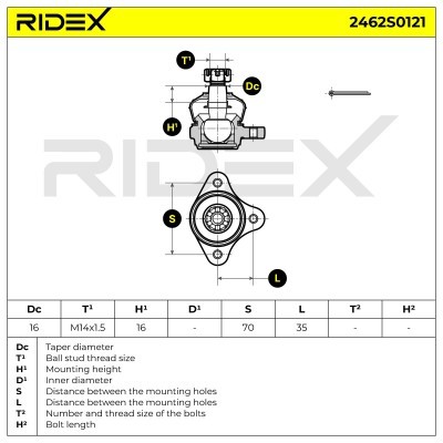 Sworzeń wahacza RIDEX 2462S0121 2462S0121 - foto 6