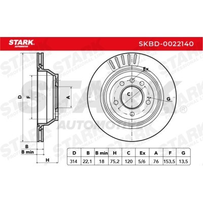 Tarcza hamulcowa Stark SKBD-0022140 SKBD-0022140 - foto 5
