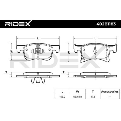Klocki hamulcowe RIDEX 402B1183 402B1183 - foto 6