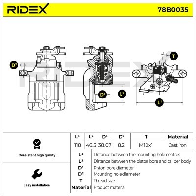 Zacisk Hamulcowy RIDEX 78B0035 78B0035 - foto 5