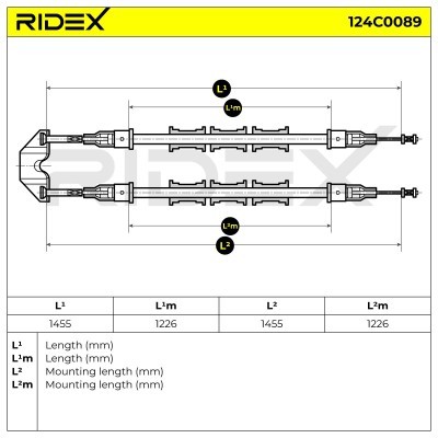 Linka Hamulca Ręcznego RIDEX 124C0089 124C0089 - foto 6