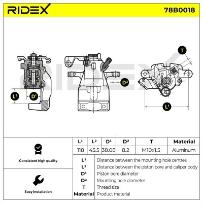 Zacisk Hamulcowy RIDEX 78B0018 78B0018 - foto 5