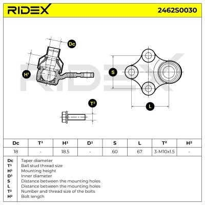 Sworzeń wahacza RIDEX 2462S0030 2462S0030 - foto 6