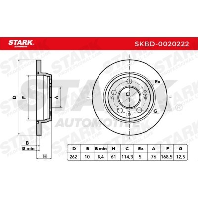 Tarcza hamulcowa Stark SKBD-0020222 SKBD-0020222 - foto 5