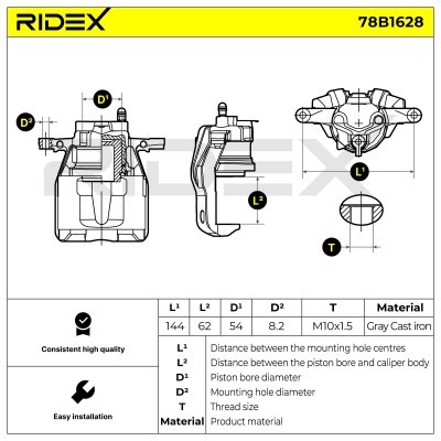 Zacisk Hamulcowy RIDEX 78B1628 78B1628 - foto 6
