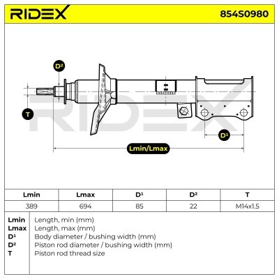 Amortyzator RIDEX 854S0980 854S0980 - foto 6