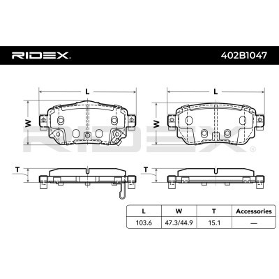 Klocki hamulcowe RIDEX 402B1047 402B1047 - foto 2