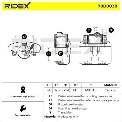 Zacisk Hamulcowy RIDEX 78B0038 78B0038 - foto 4