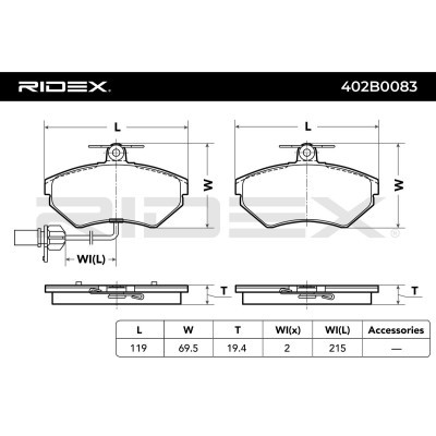 Klocki hamulcowe RIDEX 402B0083 402B0083 - foto 5