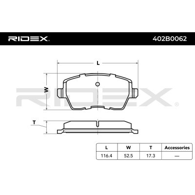 Klocki hamulcowe RIDEX 402B0062 402B0062 - foto 3