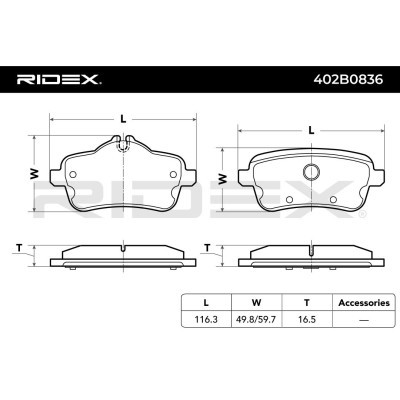 Klocki hamulcowe RIDEX 402B0836 402B0836 - foto 7