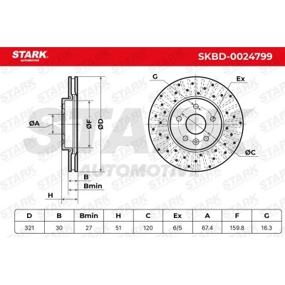 Tarcza hamulcowa Stark SKBD-0024799 SKBD-0024799 - foto 5