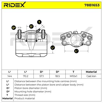 Zacisk Hamulcowy RIDEX 78B1653 78B1653 - foto 7
