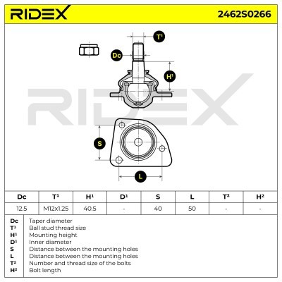 Sworzeń wahacza RIDEX 2462S0266 2462S0266 - foto 7