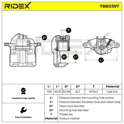Zacisk Hamulcowy RIDEX 78B0397 78B0397 - foto 2