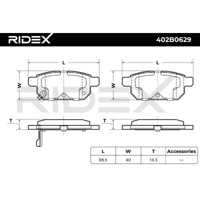Klocki hamulcowe RIDEX 402B0629 402B0629 - foto 6
