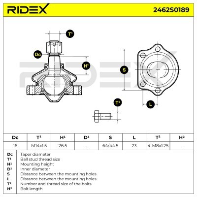 Sworzeń wahacza RIDEX 2462S0189 2462S0189 - foto 11