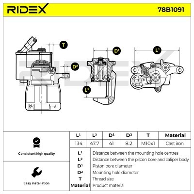 Zacisk Hamulcowy RIDEX 78B1091 78B1091 - foto 6