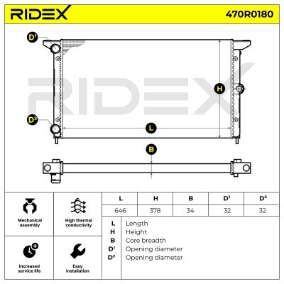 Chłodnica RIDEX 470R0180 470R0180 - foto 5