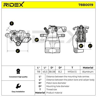 Zacisk Hamulcowy RIDEX 78B0019 78B0019 - foto 5