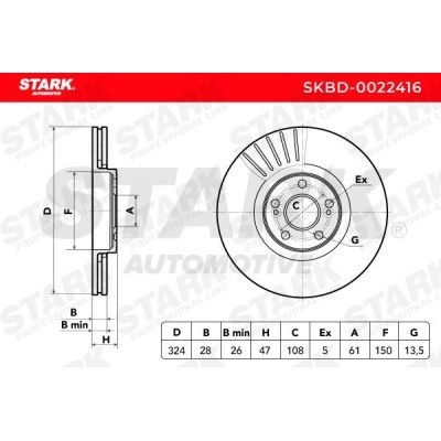 Tarcza hamulcowa Stark SKBD-0022416 SKBD-0022416 - foto 5