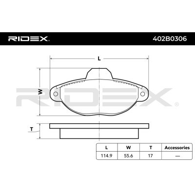 Klocki hamulcowe RIDEX 402B0306 402B0306 - foto 3