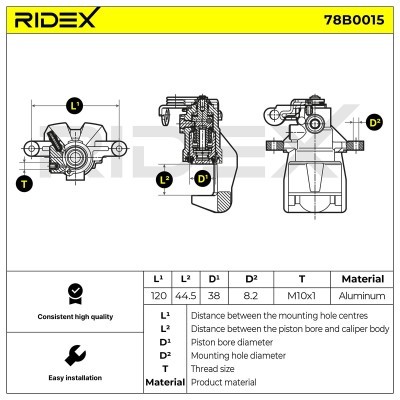 Zacisk Hamulcowy RIDEX 78B0015 78B0015 - foto 4