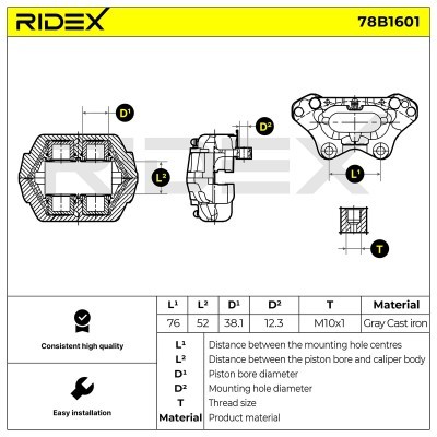 Zacisk Hamulcowy RIDEX 78B1601 78B1601 - foto 6
