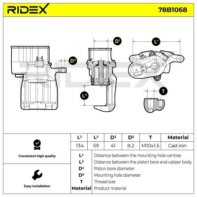 Zacisk Hamulcowy RIDEX 78B1068 78B1068 - foto 5