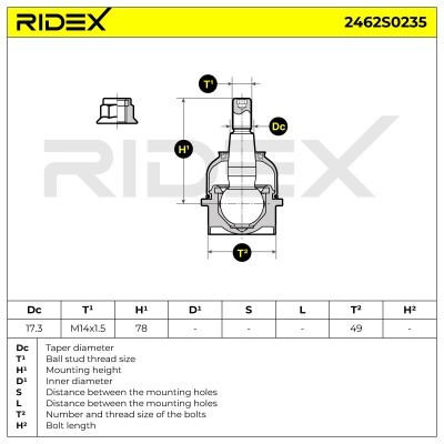 Sworzeń wahacza RIDEX 2462S0235 2462S0235 - foto 4