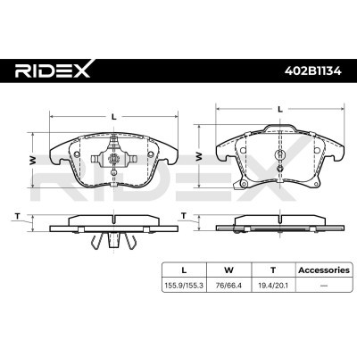 Klocki hamulcowe RIDEX 402B1134 402B1134 - foto 6