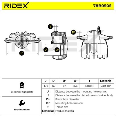 Zacisk Hamulcowy RIDEX 78B0505 78B0505 - foto 5