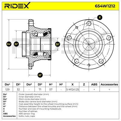 Łożysko Koła RIDEX 654W1212 654W1212 - foto 7