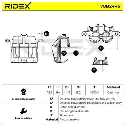 Zacisk Hamulcowy RIDEX 78B2445 78B2445 - foto 3