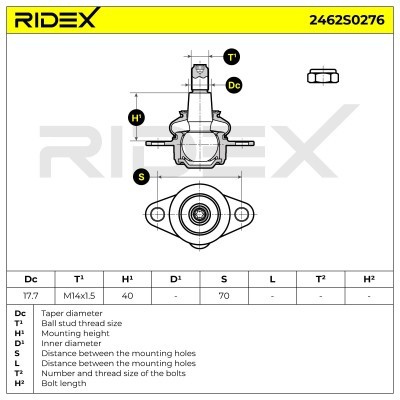 Sworzeń wahacza RIDEX 2462S0276 2462S0276 - foto 5