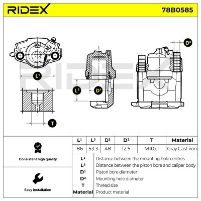 Zacisk Hamulcowy RIDEX 78B0585 78B0585 - foto 7