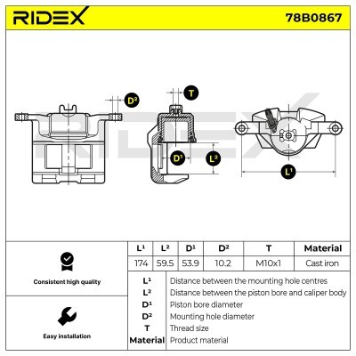 Zacisk Hamulcowy RIDEX 78B0867 78B0867 - foto 6